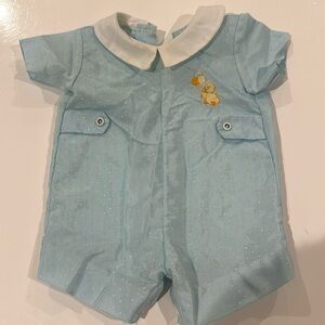 Blue ducky baby romper